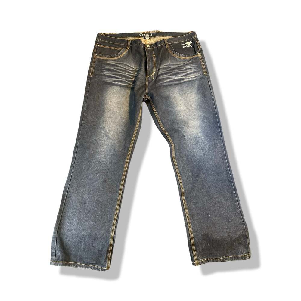 Coogi Men's Dark Wash Kangaroo Logo Denim Jeans Size 48x32